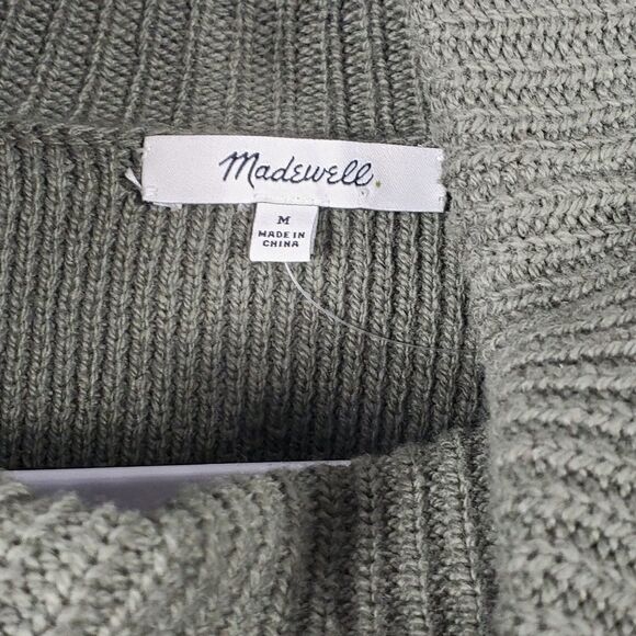 NWOT Madewell Ribbed Turtleneck Sweater in Green - Medium - Picture 2 of 9